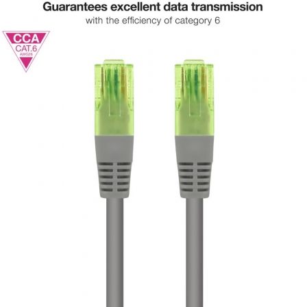 Nanocable Cable de red latiguillo CAT.6 UTP AWG26 CCA, 25 cm, Gris